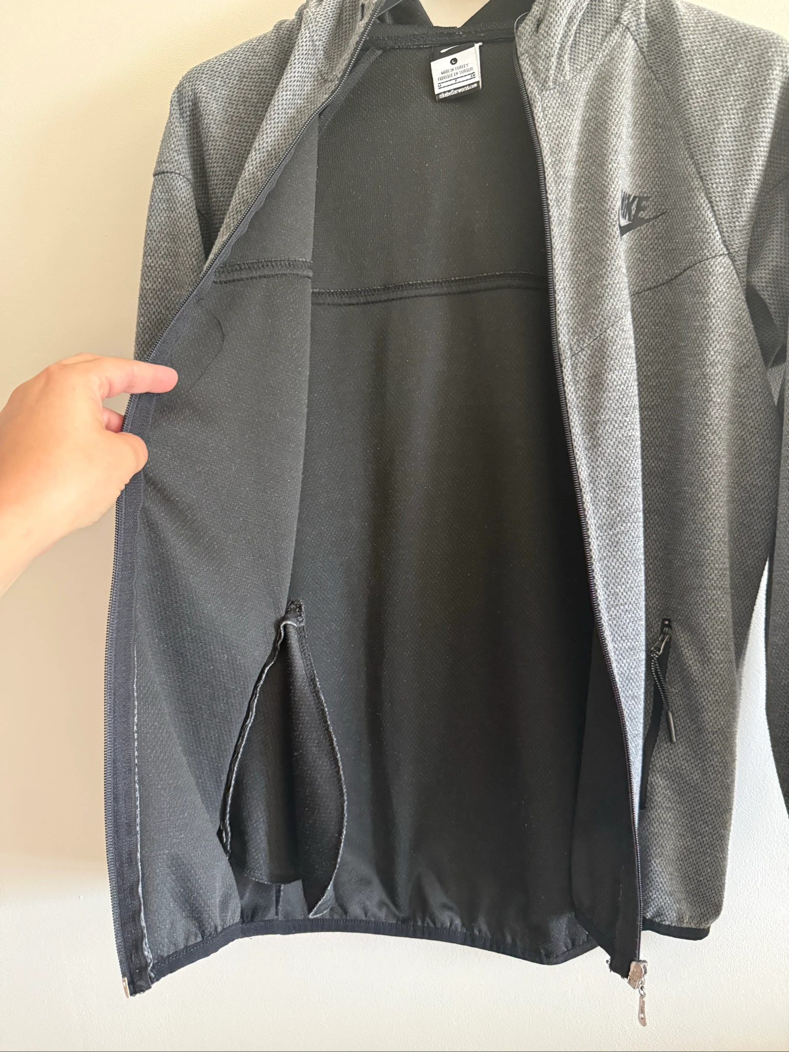 Jaqueta esportiva Nike Homem Running Cinza Mescla Tamanho M com Capuz – Muito Bom Estado – photo 11